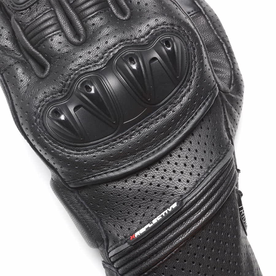 Jansson Perforated Black Leather Gloves | Motorcycle Clothing